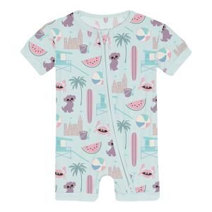 NEW KICKEE infant & toddler shorty sleeper with zipper in fresh beach day